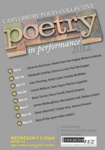 poster for the 2012 Poetry in Performance season